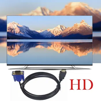 1/1.8/3/5M kompatibilný s HDMI Kábel HDMI-kompatibilné Na VGA HD Audio Adaptér Kábel kompatibilný s HDMI NA VGA Kábel dropshipping