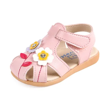 1-3-5 rokov dieťa, batoľa mäkké dno sandále Feiner dievčatá kožené sandále lete baotou topánky kórejský Princezná topánky tide