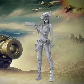 1/35 5cm Tokio Krásy Dievča Obrnený Vojak Cowgirl Klasické Hračky Balenie/Súčasti Výrobku/Pravý Model Živice Model Karty vrátane E7G1