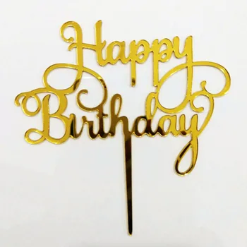 1 ks akryl happy birthday cake vňate na narodeniny cupcake vlajka baby sprcha strany svadba cake decoration