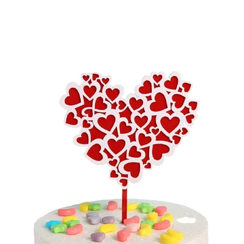 1 Ks Láska Valentína Tortu Vlajka Vyberá Akryl Dezert Dekorácie Cupcake Vňate Na Strane Dodávky