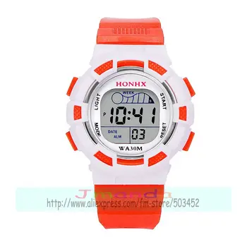 100ks/veľa HONHX 711 kolo dial lacné silikónové digitálne hodinky športové náramkové hodinky veľkoobchod candy farby digitálne hodinky pre deti