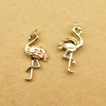 10pcs 11x25mm smalt flamingo kúzlo pre šperky rozhodovaní a tvorbe zvierat prívesok šperky dodávky diy charms