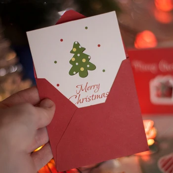 12pcs veselé vianočné Pohľadnice s Obklopiť vianočné darčekové karty navidad vianočné dekorácie pre domov natal kerst vianoce