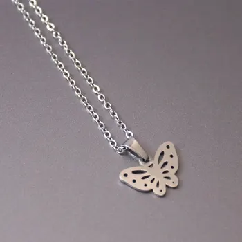 1pc Butterfly Rodiny Nehrdzavejúcej Ocele Náhrdelník Hmyzu Prívesky, Náhrdelníky, Ženy, Deti Milujú Módu Pamätník Šperky