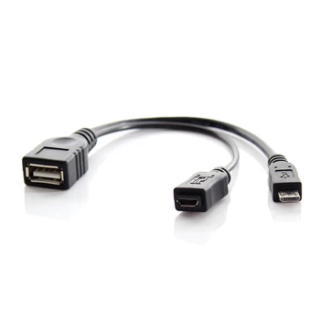 1pcs Micro USB Male Micro USB Female OTG Host Kábel Micro USB Adaptér Y Splitter JYnEE moc OTG kábel