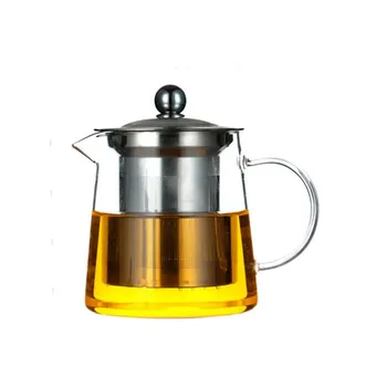 1Pot 2cups Zahusťovanie žiaruvzdorného skla, kanvicu čierneho čaju, kvety kanvica Pu ' er kung fu sklo čaj s nerez filter