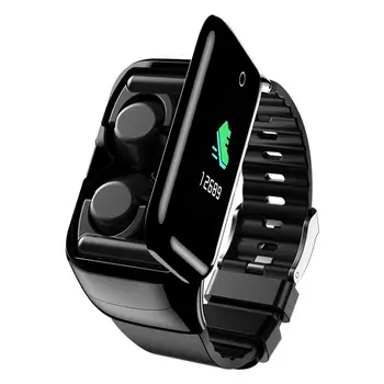 2-v-1 M7 Smart Hodinky S Bluetooth Slúchadlá Srdcovej frekvencie, Krvného Tlaku Monitor Mužov Smartwatch pre Android IOS Telefóny