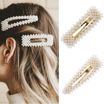 2019 Nové Módne Pearl Vlasy Klip pre Ženy Elegantné kórejský Dizajn Modul Barrette Stick Vlásenky Vlasy Styling Príslušenstvo Vlasy Kolíky