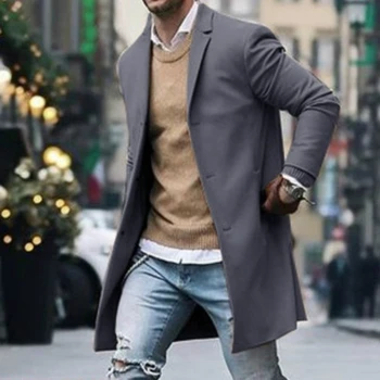 2020 Zimné Vlna Bunda Mužov Zmes Jeseň Windbreaker pánske Vysoko kvalitné Vlny Kabát Outwear Pánske Kabáty Bundy Muž Trenchcoat