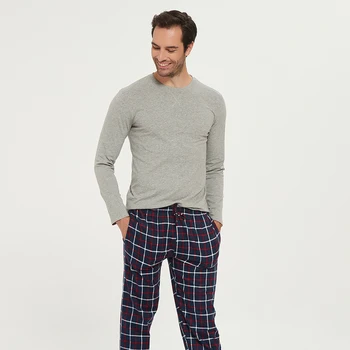2021 Mužov flanelové pyžamo bavlna, dlhý rukáv a dlhé nohavice-pánske zimné pyžamá