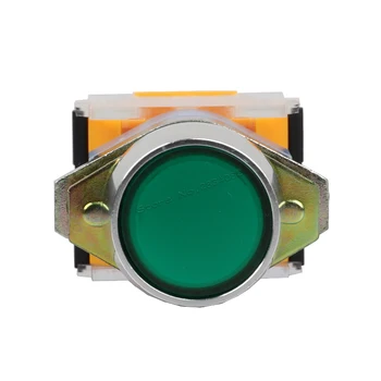 22 mm Momentálne LED Plochý Tlačidlo Osvetlený Prepínač Samostatne obnoviť Žiadny Zámok Svetlo Kolo 1NO1NC tlačidlo LA39-11DN Strieborné kontakt nové