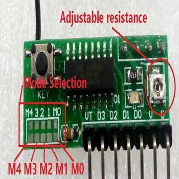2x EV1527 Učenie kód diaľkové ovládanie & 433M RF Bezdrôtový Odkladu Dekódovanie modul pre Smart Home PLC spínací