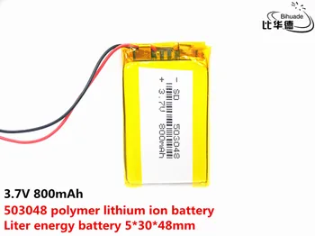 3,7 V 800mAh batérie 503048 Lítium-Polymérová Nabíjateľná Batéria Li Po li ion Pre Mp3 MP4 MP5 DVD, Fotoaparát, GPS, bluetooth, Reproduktor
