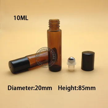 (30pieces/lot)10-ML Sklenené Prejdite na Fľašu pre Esenciálny Olej 10cc Roller-na fľašu pre Esenciálny Olej Amber Prejdite na fľašu