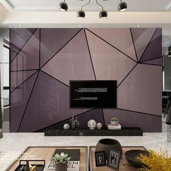 3D Trojuholník Geometrické Tapety nástenná maľba Hnedé Pozadia Obývacia Izba, Spálňa Vytlačené Fotografie ako Tapety Prispôsobiť Nástenné Maľby