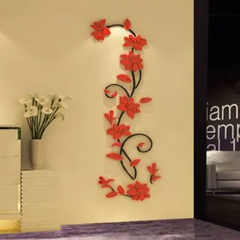 3D Váza, Kvet, Strom, urob si sám Vymeniteľné Umenie Acryli Samolepky na Stenu Odtlačkový nástenná maľba Domova Pre Domáce Spálne, TV joj, Dekorácie