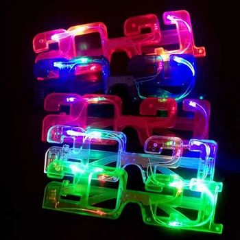 4Pcs Blikajúce 2021 LED Okuliare Light Up Party Okuliare Svietiť Odtiene Rave Blikajúce Neónové Okuliare(Náhodné Farby)