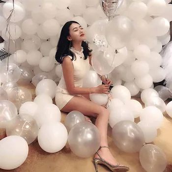 5 ks biely balón pre Narodeniny, Svadby, zasnúbenie Výročie svadobné sprcha Bachelorette Sliepky Strany tím nevesta má byť dekorácie