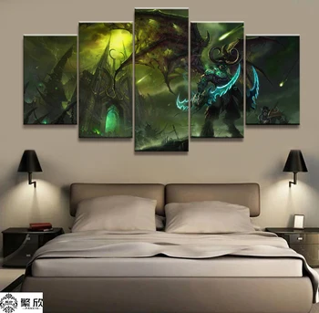 5 Kus Warcraft Illidan Hra Vytlačené Plátno Maľby Na Steny V Obývacej Izbe Art Decor Obrázok Diel Modernej Plagát