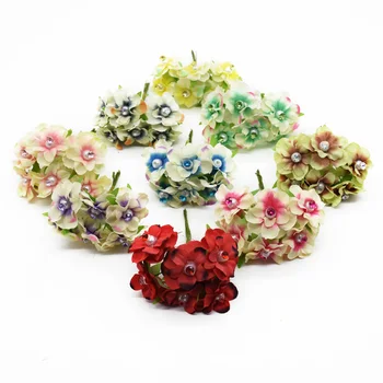 6 kusov Umelé kytice Domáce dekorácie doplnky, Svadobné dekorácie, Dekorácie Corsage Pearl hodvábneho kvetu Bonsai Veniec