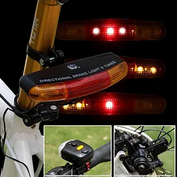 7 LED Požičovňa Bicyklov Zase Smerový Signál Brzdové Svetlo Lampy 8 zvuk Rohov Pevne namontujte Nastaviť Bicyklov Svetla Bezpečnosť v Tme Čierna