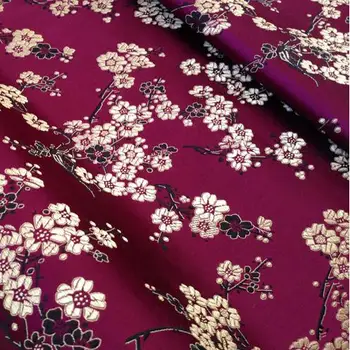 75 cm*100 cm Brocade tkaniny tkaniny kostým COS oblečenie šaty textílie brocade - slivkový fialová dno