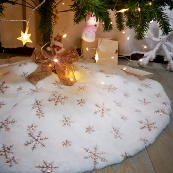 78/90 cm Vianočný Stromček Sukne Snowflake Flitrami Koberec Base Rohože Kryt Xmas Party Dekorácie