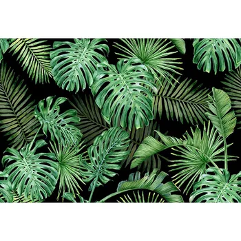 7x5ft Tropická Zelená Tráva Palmové Listy Vlastné Umývateľný Bez Vrások Photo Studio Pozadie Pozadie Hrubšie Tkaniny Polyester