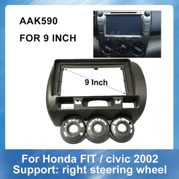 9 palcový 2 Din autorádia Fascia pre Honda Právo Peptid Fit Civic 2002 Špeciálne Dash Výbava Auta Frame Panel Auto Refitting