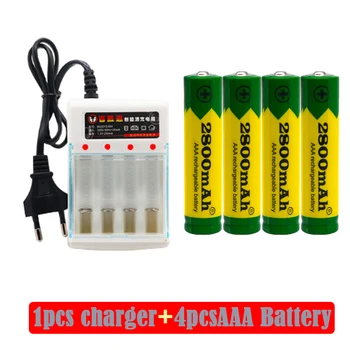 AAA Alkalické Batérie 2800 MAH 1,5 V AAA nabíjateľné batérie, Batérie, Diaľkové Ovládanie Hračka na Batérie, Ľahká Batéria+nabíjačka