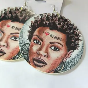 Afrika Nové Pletená Vlasy Žien Vytlačené Drevené Náušnice Národných, Etnické Šperky Dreva Strany Vianočný Darček