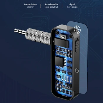 AM05-Bluetooth Prijímač Vysielač 3.5 mm AUX Jack pre Audio Adaptér Bezdrôtovej siete pre Automobilovú PC Slúchadlá a Mikrofón Bluetooth 5.0 Receptor