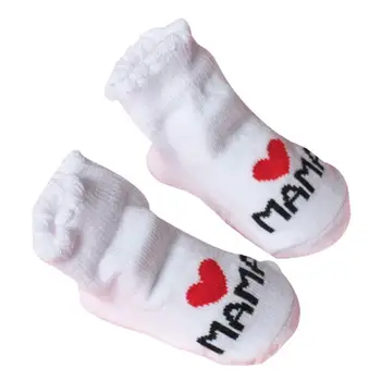 Baby Ponožky Proti Sklzu s Gumovou Bavlna Módne Láska Mama Papa List Deti Novorodenca Zime Teplé Ponožky Pre Dievča Chlapci Oblečenie