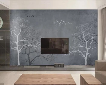 Beibehang tapety Nordic čierna a biela šedá konárika vzor, TV joj, dekorácie obývacia izba, spálňa 3d tapety