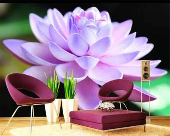Beibehang Vlastné high-end fashion veľkého rozsahu, HD tapety Purple lotus jednoduché, TV joj, steny papiere domova papier peint