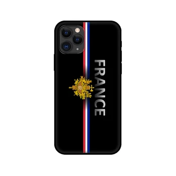 Black tpu puzdro pre iphone 5 5s se 2020 6 6 7 8 plus x 10 XR XS 11 12 mini pro MAX zadný kryt Francúzsku Vlajku Parížskej Eiffelovej Veže