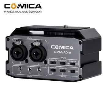 COMICA CVM-AX3 Dual XLR/6.35 MM/3,5 MM Mikrofón Audio Mixer Adaptéra pre Canon, Nikon DSLR fotoaparát, videokamera pre natáčanie videa