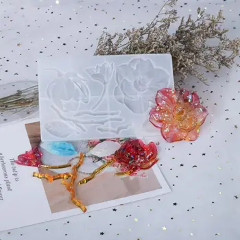 Crystal Epoxidové Živice Formy Kvetina Náhrdelník s Príveskom, Odlievanie Silikónové Formy DIY Remesiel Šperky Výrobu Nástrojov
