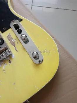 Custom Shop tl elektrická gitara klasická tele 53 pamiatky žlté mlieko farba relikvie do rúk vysokej kvality obmedzené problém podpis