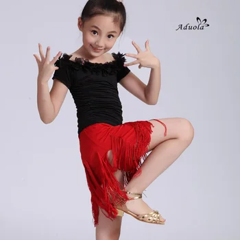 Dievča Deti Latinskej Šaty Šaty Súťaže Latinskej Fringe Tanečné Šaty Deti Saia Sociálne Sukne Faldas Rumba, Salsa Tango Kostýmy