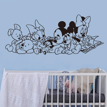 Disney Mickey Mouse winne Cartoon Dieťa Znaky samolepky na stenu pre deti izby príslušenstvo Wall Art Decor Stenu
