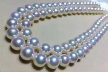 Doprava zadarmo Ušľachtilé prírodné šperky 10-11 mm tahitian páva zelená perlový náhrdelník 18-palcové