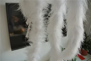 Doprava zadarmo Veľkoobchod 50pcs 200 cm/ks biele Marabu Peria Boa pre kostýmy dekor thinck tie
