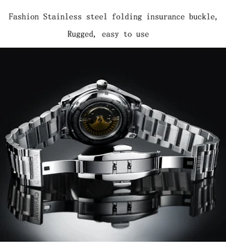 Dátum pánske Hodinky Top Značky Luxusných Nových Vojenských Ocele, Automatické Muži Mechanické Hodinky Športové Náramkové hodinky Relogio Masculino Muž