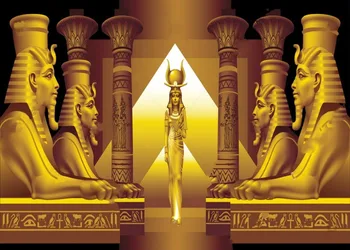 Egyptská kráľovná a štyri sphinx pozadí Fotografie Pozadie Fotografie Pozadí Kvality Vinyl