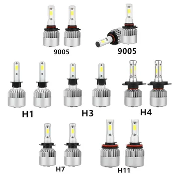 H4 LED Auto Svetlomety 2KS H4 H7 H11 H8 H9 9005 9006 HB3 Ice Žiarovka Pre Auto 3000K 4300K 5000K 6500K 8000K Biele Svetlo