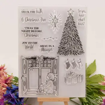 Happy Christmas Jasné, Transparentné Silikónové Stamp/pečiatka Pre Diy Scrapbooking/foto Album Dekoratívne Jasné, Pečiatka Listov