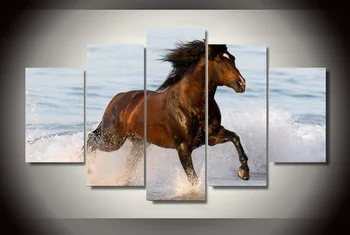 HD Vytlačené pláži kôň Maľovanie na plátno miestnosti dekorácie tlače, plagát, obraz plátno bez rámu doprava Zadarmo