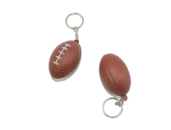 Hnedé Rugby Lopta 3.5 x 5 cm Keychains Kľúč Reťazca Krúžok Plastové Remesiel Prívesok Tlačené LOGO, Reklamné Propagačné Výrobky